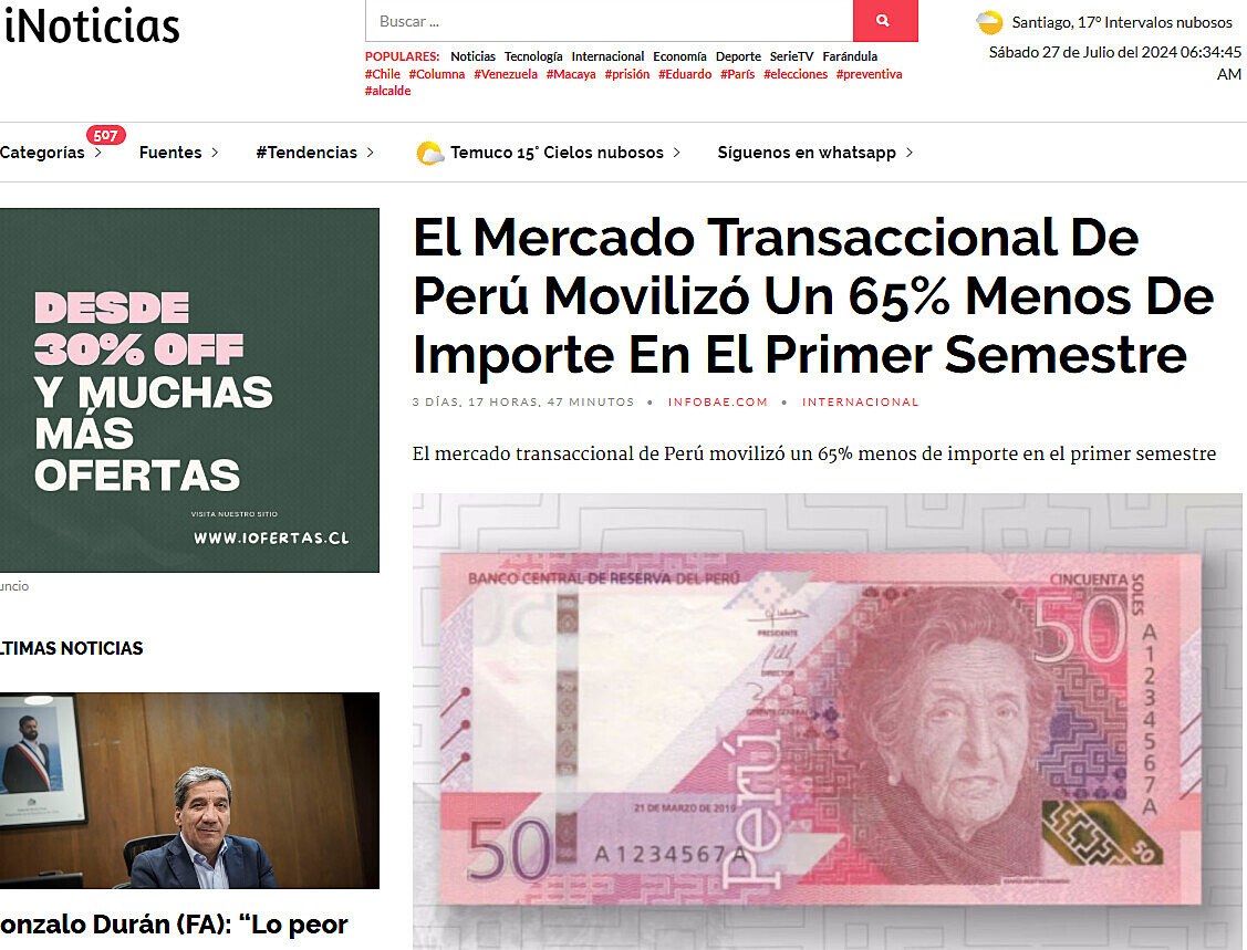 El Mercado Transaccional De Per Moviliz Un 65% Menos De Importe En El Primer Semestre
